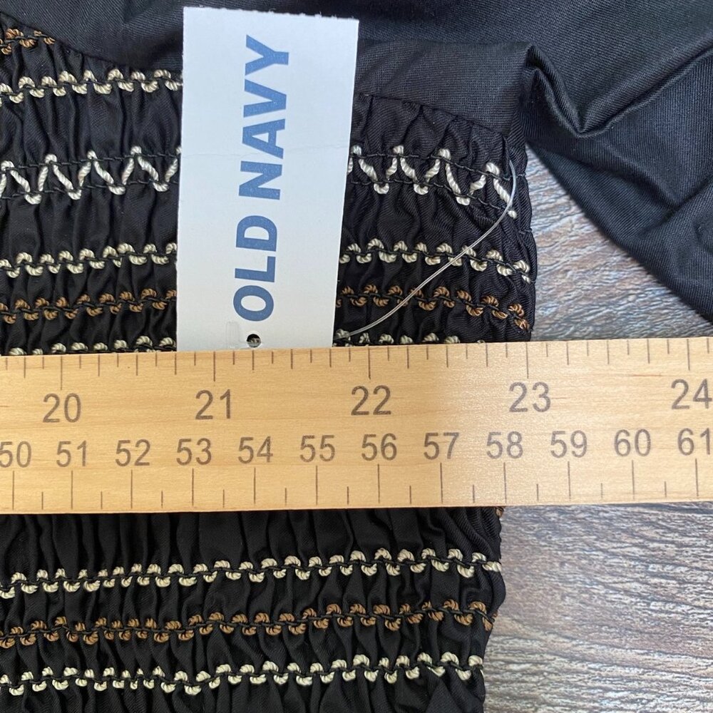 NWT Old Navy Off-the-Shoulder Smocked Maxi Dress 3X Black Cottagecore Whimsigoth - Picture 12 of 13
